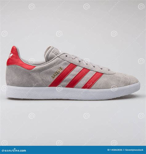 adidas grau mit roten streifen|Graue Damen.